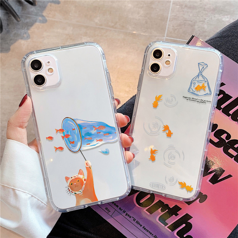 Apple Iphone 16 - Прозрачный чехол для телефона Lovely Fishes
